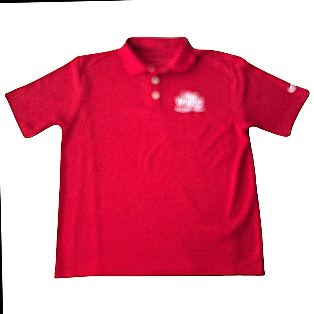 Nike Disney Destiny Project Team Polo Shirt Mens Sz L‎ Red White Embroiderery
